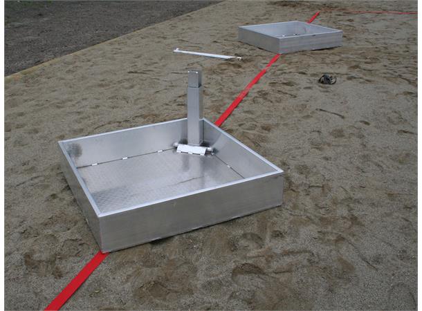 Installasjonsboks for Sandvolleyball I stedet for å fundamentere